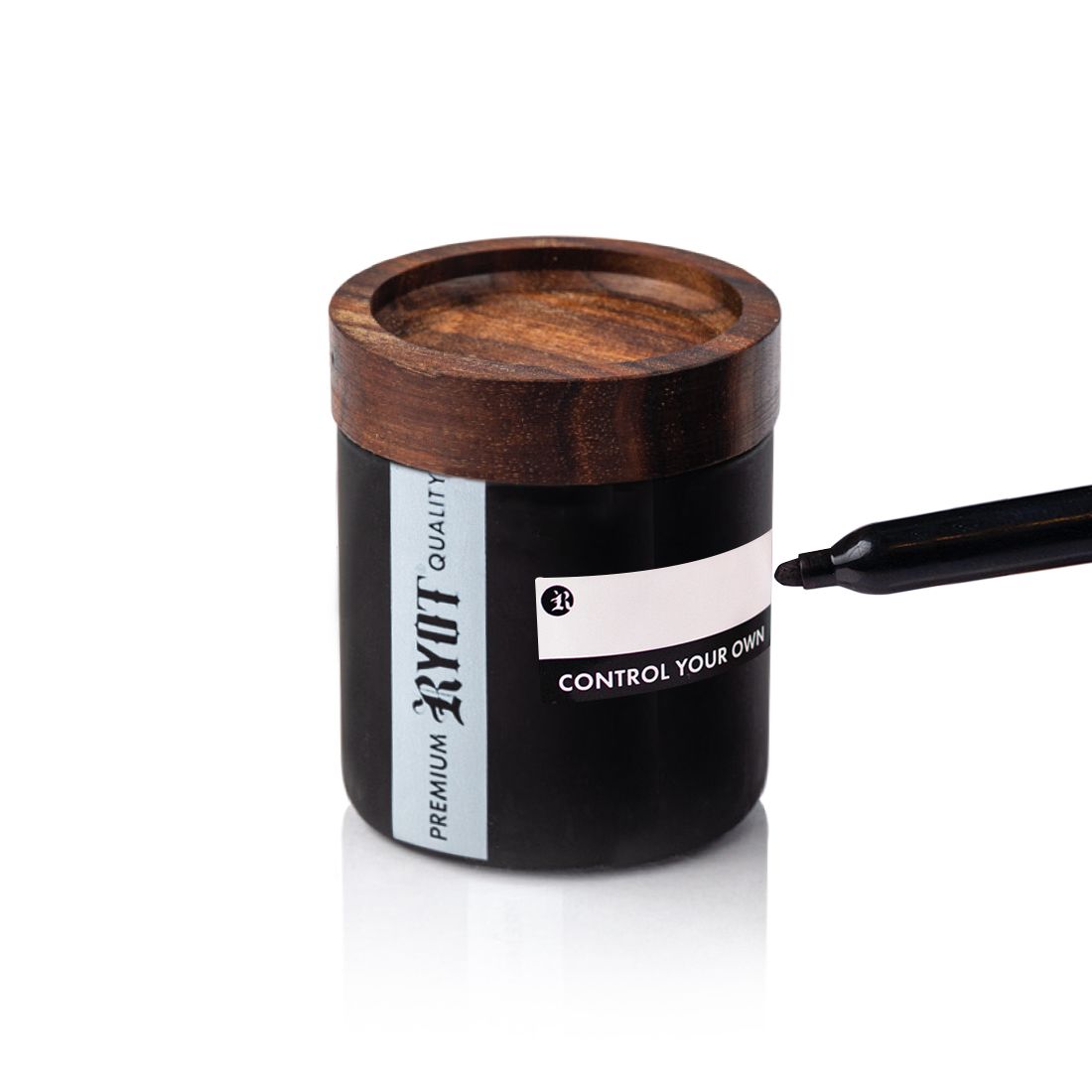 RYOT Black Glass Storage Jar - Vapefiend UK